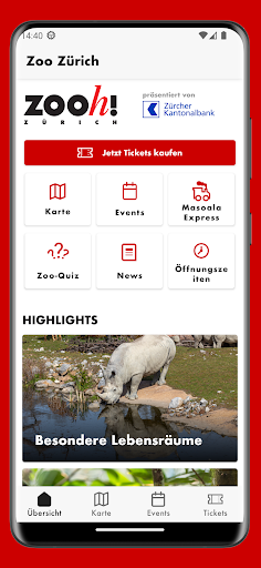 Android application Zoo Zürich screenshort