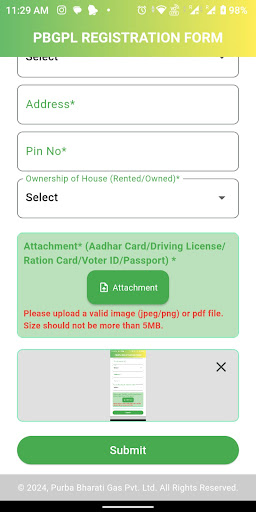 PBGPL Registration Screen 3