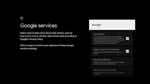 Screenshot of TV Setup