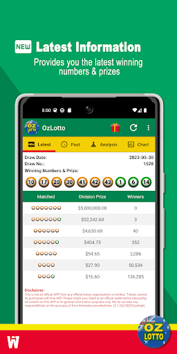 Android application OzLotto screenshort