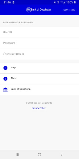 Android application Bank of Coushatta screenshort