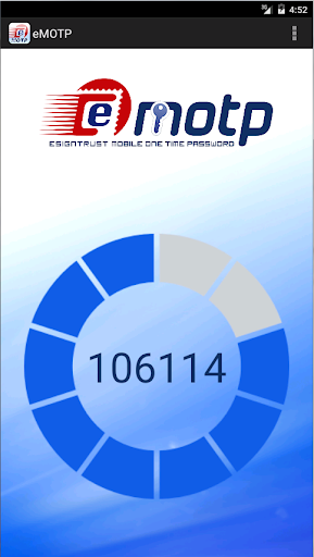Android application eSignTrust MOTP screenshort