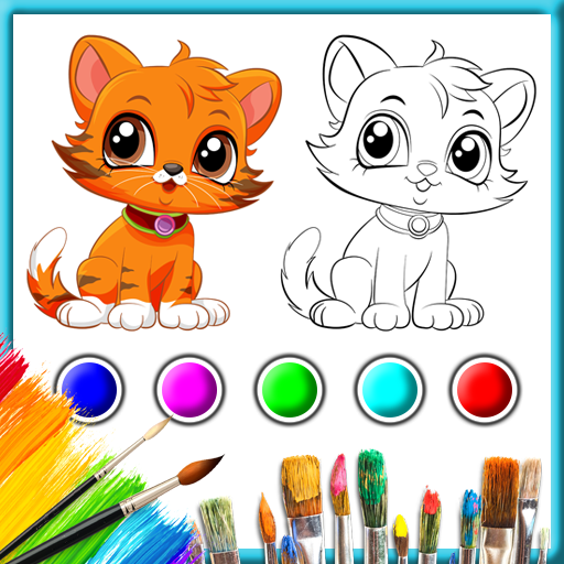 Colour paint and drawing games logo
