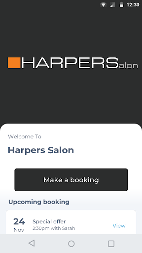 Android application Harpers Salon screenshort