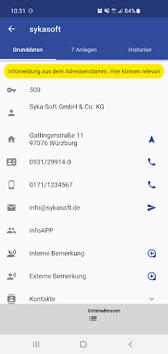 Sykasoft Service Mobil Screen 2