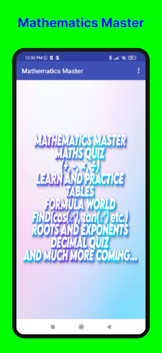 Android application Mathematics Master - Offline screenshort