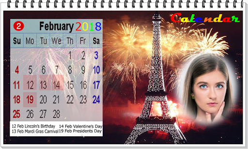 Calendar 2018 photo frame wallpaper