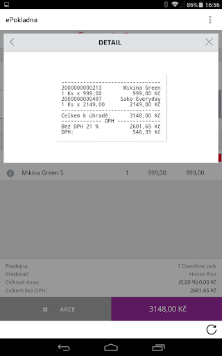 Vodafone ePokladna Screen 3