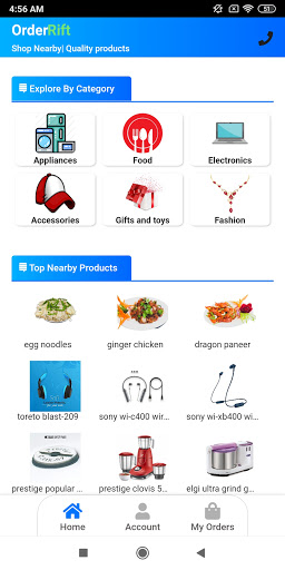 Android application Order Rift- Buy from Local sho screenshort