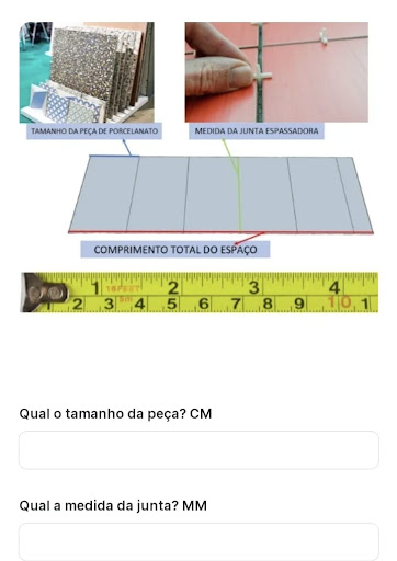 Android application Calculadora de Recorte de Piso screenshort