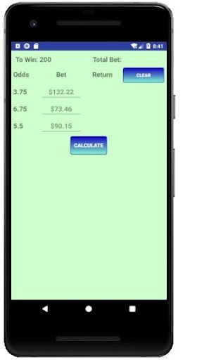 Hedge Betting Calculator Screen 3