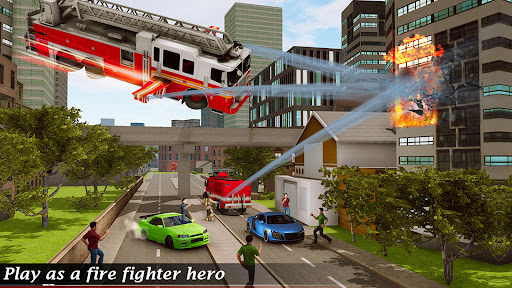 Flying Fire Truck Simulator Screen 2