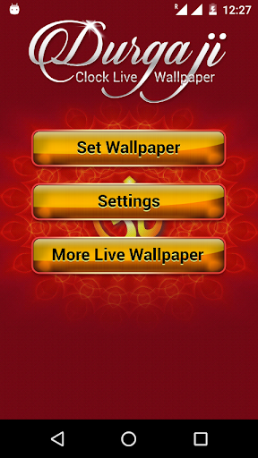 Android application Durga Ji Clock Live Wallpaper screenshort