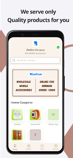 Android application Bluehue - Wholesale Shopping screenshort