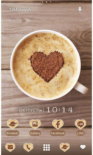 Android application Cute Theme-Heart Latte- screenshort