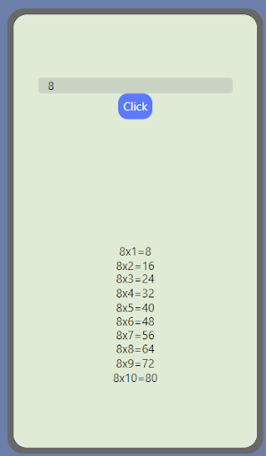 Android application Table Generator screenshort