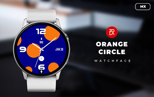 Android application Orange Circle MX Watch Face screenshort