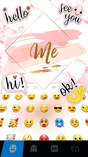 Pink Gold Marble Keyboard Them Screen 3