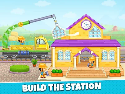 孩子们 火车 游戏： 建造 车站