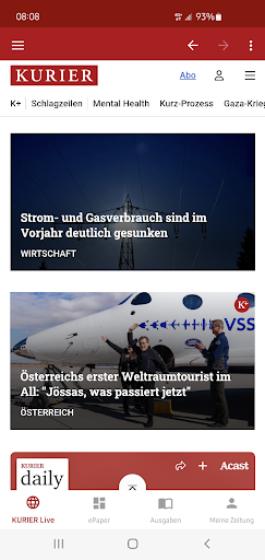 Android application KURIER - News & ePaper screenshort