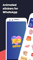 screenshot of GIF stickers for WhatsApp