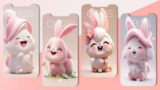 Cute Rabbit Cartoon Wallpaper Screen 3