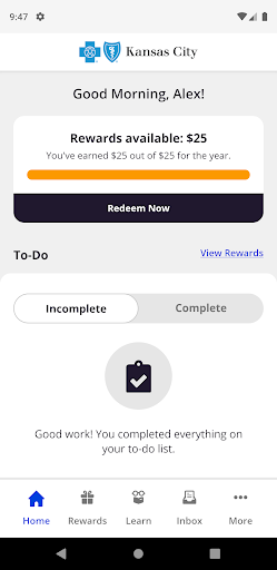 Android application Blue KC ACA Rewards screenshort