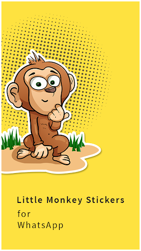 Android application Funny Little Monkey Stickers screenshort