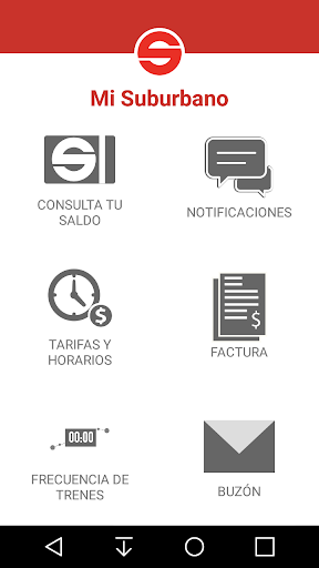 Android application Mi Suburbano Lite screenshort