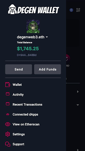 Android application Degen Wallet: DeFi, Web3 & NFT screenshort