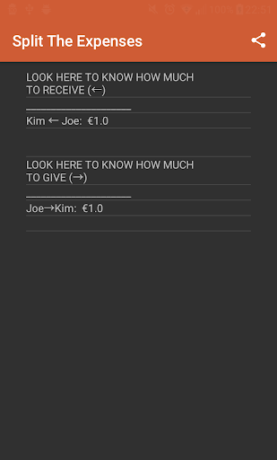 Split The Expenses Screen 2