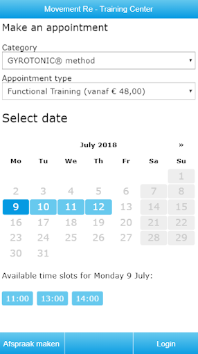 Android application Movement Re-Training Center screenshort