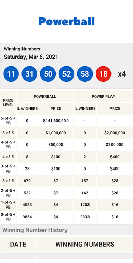 Android application Illinois Lottery Results screenshort