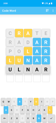Android application Code Word screenshort
