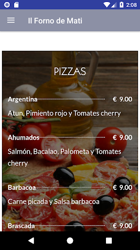 Android application Il Forno de Mati screenshort