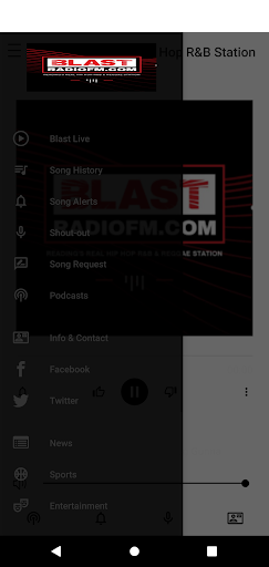 Blast Radio FM. Screen 2