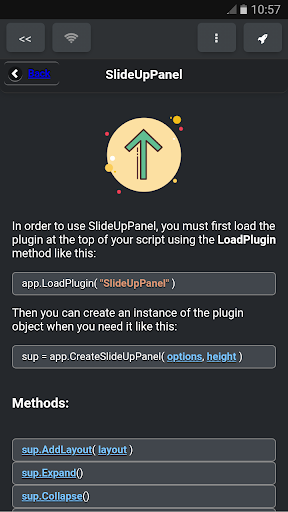 SlideUpPanel - For DroidScript