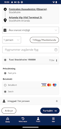 Svea Taxi Allians Screen 2