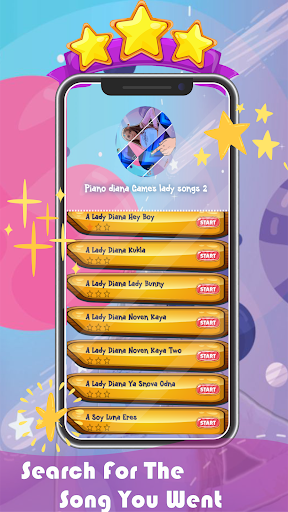 Android application Piano diana Games lady songs screenshort
