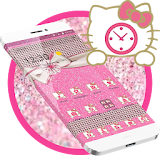 Pink Kitty Bowknot Glitter Theme icon