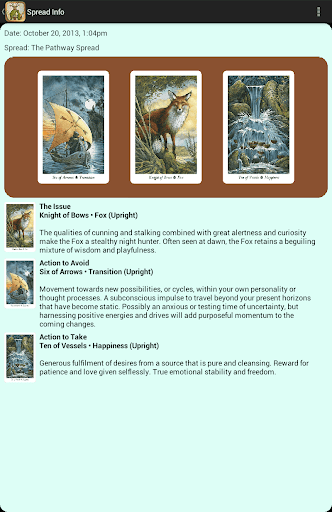 Screenshot of Wildwood Tarot