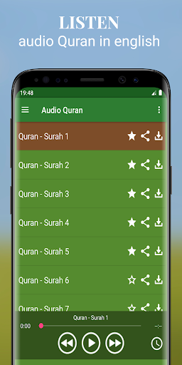 Android application Audio Quran in english app mp3 screenshort