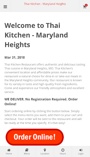 Android application Thai Kitchen Maryland Heights screenshort