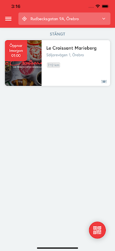 Android application Le Croissant Coffee & Bistro screenshort