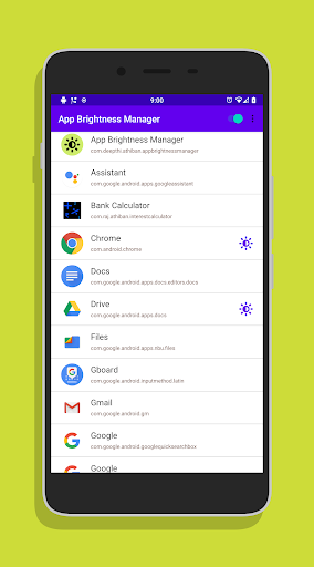 Android application App Brightness Manager screenshort