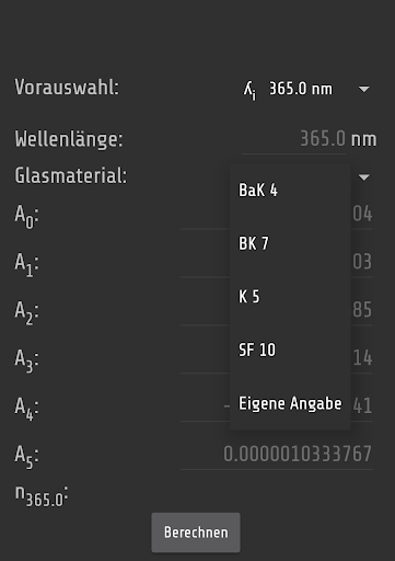 Aalener Optik-Formelrechner Screen 3