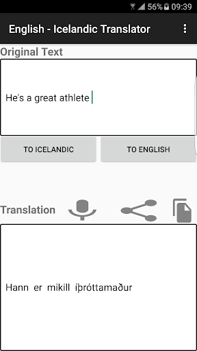 English - Icelandic Translator Screen 3