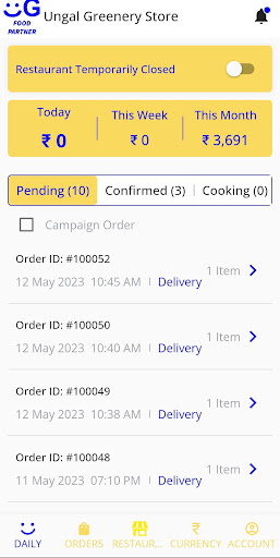 Ungal Greenery Food Partner Screen 2