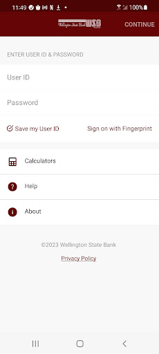 Android application WSB – Wellington State Bank screenshort