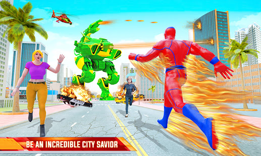 Flying Police Robot Fire Hero: Gangster Crime City 19 Screenshots 8